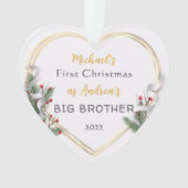 1er Noël Big Brother Love Gold Frame Photo (dos)
