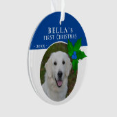 1er Noël de chiot Holly Berry Photo de chien anima (devant)