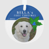 1er Noël de chiot Holly Berry Photo de chien anima (dos)