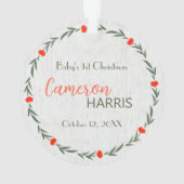 1er Noël de Rustic Baby Meilleur Cadeau Photo Nom (dos)