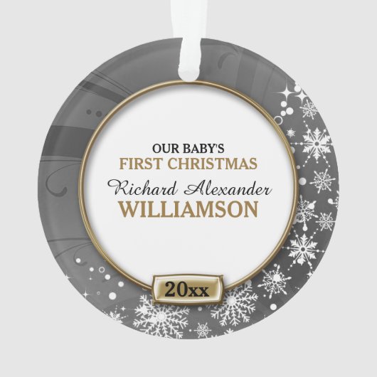 1er Noël du bébé Frame Argent (dos)