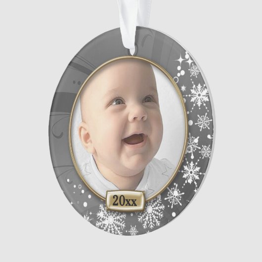 1er Noël du bébé Frame Argent (devant)
