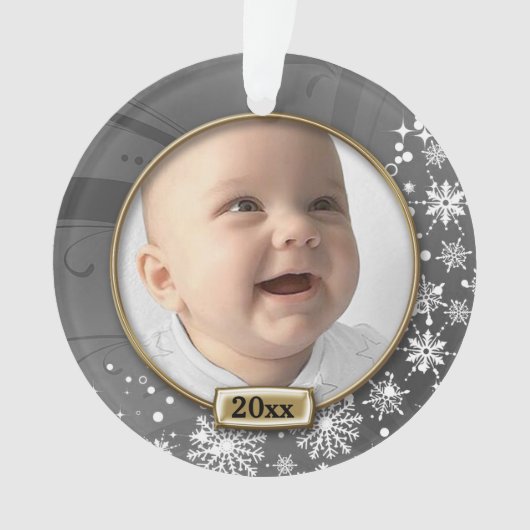 1er Noël du bébé Frame Argent (devant)