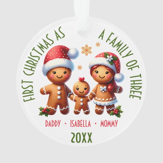 1er Noël en famille de 3 pain d'épices (dos)