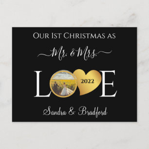 1er Noël en tant que M. Mme Newlyweds Carte de vac