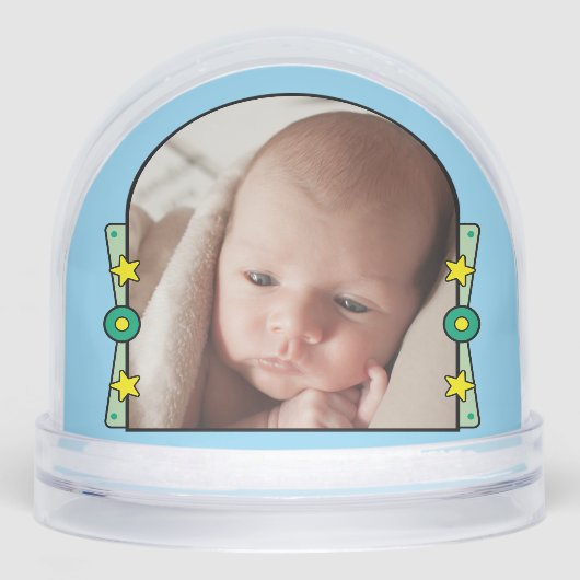 1er Noël étoiles nom année jaune bleu vert (Avant)