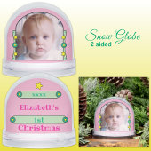 1er Noël étoiles nom année jaune rose vert