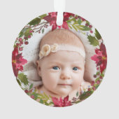 1er Noël Grand-parents Photo Aquarelle Florale (dos)