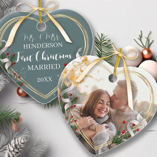 1er Noël Marié Nouveaux mariés 2 côtés