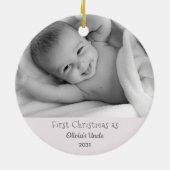 1er Noël Oncle Nièce Ornement personnalisé (Dos)