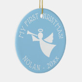 1er ornement d'ange de Noël de bébé avec nom (Droite)