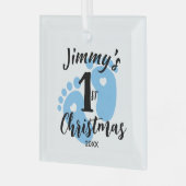 1er ornement de Noël pour bébé - Empreinte Gardien (Avant gauche)