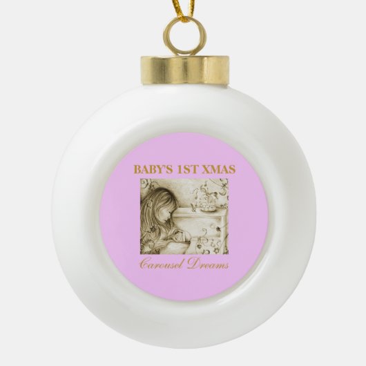 1er Ornement en céramique de Noël pour bébé (Arbre (Devant)