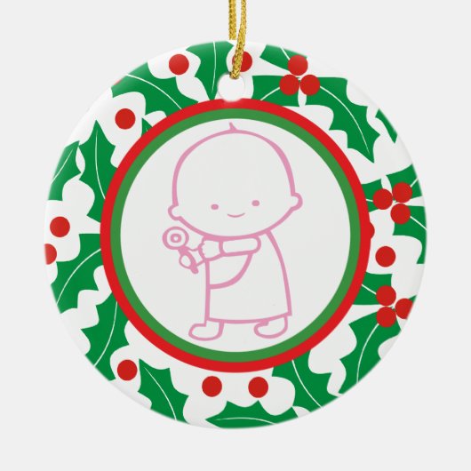 1er Ornement personnalisé de Noël pour bébé de la  (Devant)