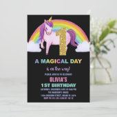 1er Rainbow Unicorn Birthday Invitations Parties s (Debout devant)