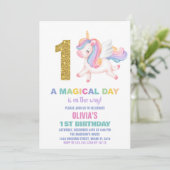 1er Rainbow Unicorn Invitations d'anniversaire (Debout devant)