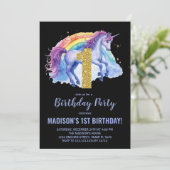 1er Rainbow Unicorn Invitations d'anniversaire (Debout devant)