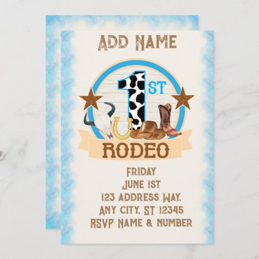 1er Rodéo Invitation Anniversaire (Devant / Derrière)