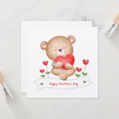 1er Saint Valentin garçon Saint Valentin Carte de  (Devant/Arrière en situation)