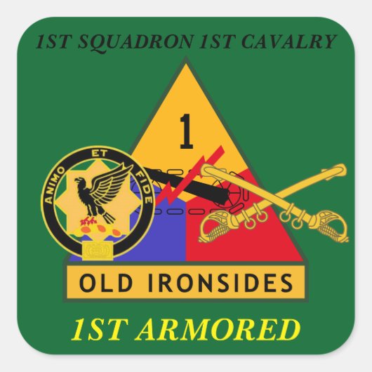 1ER SQUADRON 1ER CAVALRY 1ER STICKERS ARMÉS (Devant)
