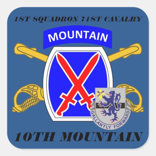 1ER SQUADRON 71E CAVALRY 10E STICKERS DE MONTAGNE (Devant)