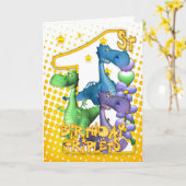 1ère Carte Anniversaire Pour Triplets Avec Trois D (Fleur jaune)