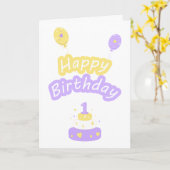 1ère carte d'anniversaire (Fleur jaune)