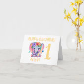 1ère carte d'anniversaire | Carte d'anniversaire h (Fleur jaune)