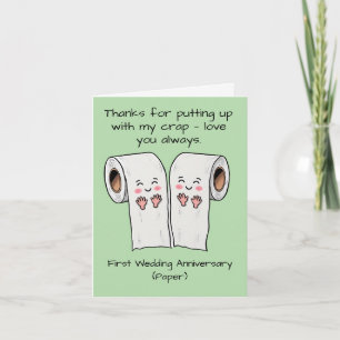 1ère carte d'anniversaire de mariage Papier premie