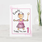 1ère carte d'anniversaire pour petite fille (Devant)