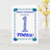 1ère carte d'anniversaire pour un garçon Godson (Fleur jaune)