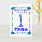 1ère carte d'anniversaire pour un petit frère (Fleur jaune)