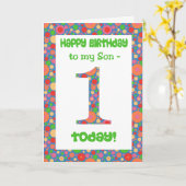 1ère carte d'anniversaire pour un Son Bright and B (Fleur jaune)