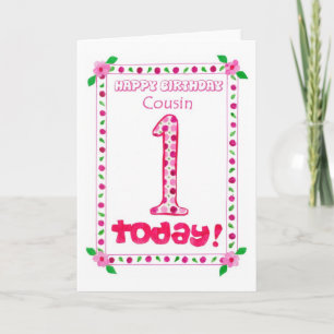 1ère carte d'anniversaire pour une fille Cousin