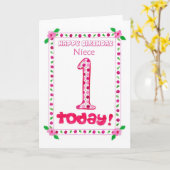 1ère carte d'anniversaire pour une nièce (Fleur jaune)