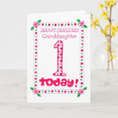 1ère carte d'anniversaire pour une petite-fille (Fleur jaune)