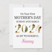 1ère carte de fête des mères en tant que ma nounou (Devant)