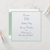 1ère carte de la fête des pères de bébé à papa (Devant/Arrière en situation)