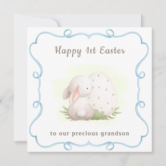 1ère carte de Pâques lapin, petit-fils carte de Pâ (Devant)