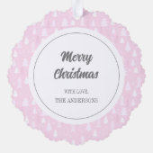 1ère carte d'ornement de papier photo rose Fille d (Verso)