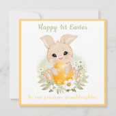 1ère carte Pâques lapin, petite-fille Carte Pâques (Devant)