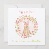 1ère carte Pâques lapin, petite-fille Carte Pâques (Devant)