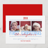 1ère carte photo de Noël pour bébé garçon (Devant / Derrière)