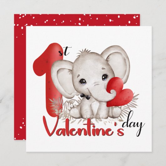 1ère carte Saint Valentin pour un bébé garçon (Devant / Derrière)