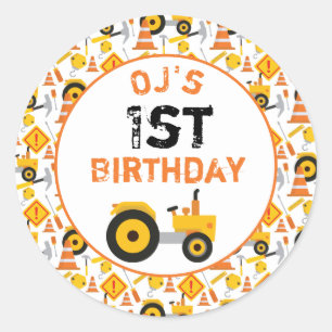 1ère construction Anniversaire de fête Sticker âge