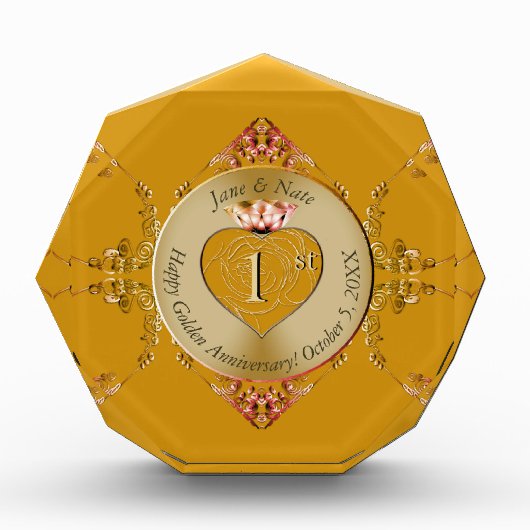 1ère et 50e bloc photo en or ocre (Devant)