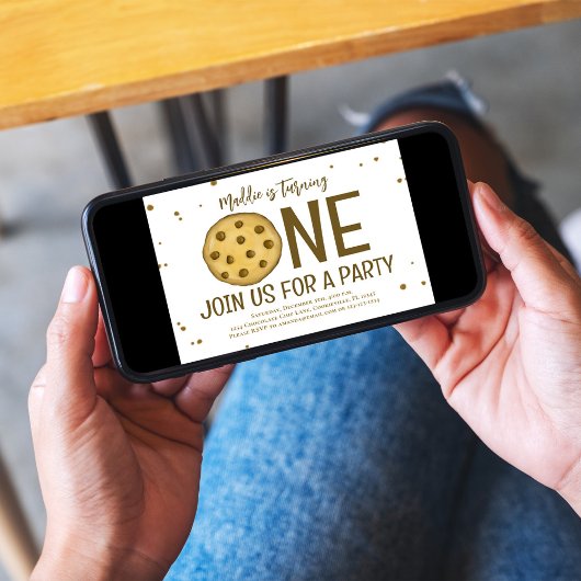 1ère fête d'anniversaire Cute Cookie Invitation
