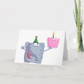 1ère fête d'anniversaire Eléphant Cartes de voeux (Devant)