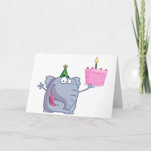 1ère fête d'anniversaire Eléphant Cartes de voeux