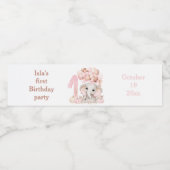 1ère fête d'anniversaire | Fille | Étiquette de bo (Étiquettes simples)